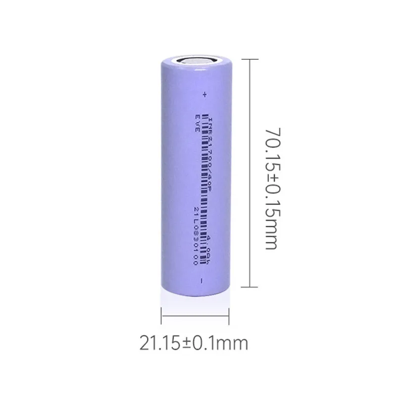 Original EVE 40P INR 21700 Battery 4000mAh 3.6V Rechargeable Lithium Ion Battery Power Cell For Energy Storage Battery Pack Toys