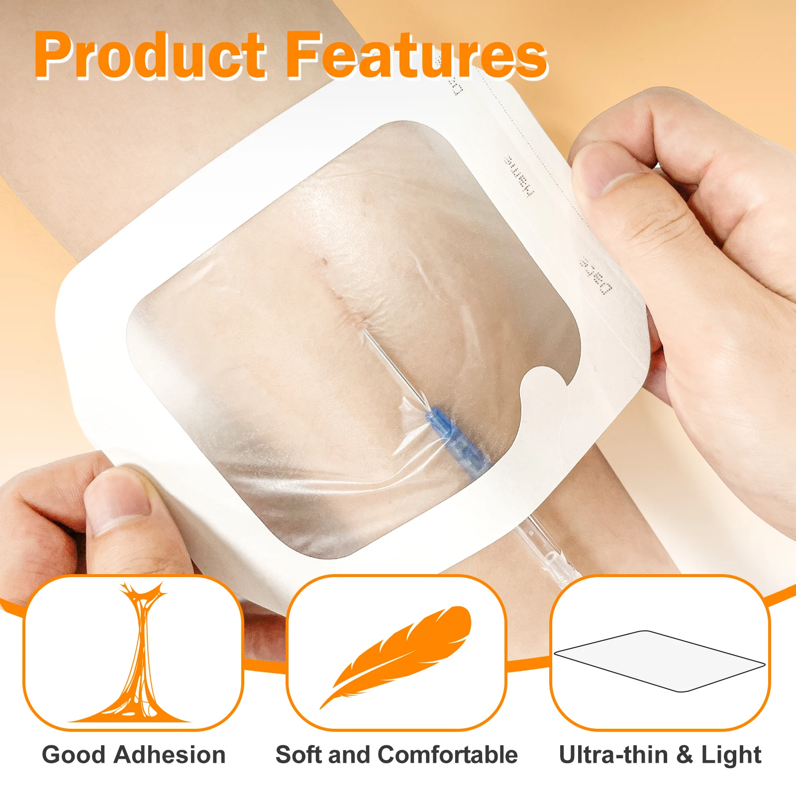 Carbou 6X7/10x12cm Transparent Film Dressing Waterproof Wound Bandage Adhesive Patches Post Surgical Shower or IV Shield Tattoo