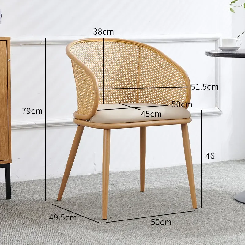 Sedie da soggiorno in rattan Trucco pigro Comodo accento portatile Sala da pranzo Poltrona da giardino Sillones Mobili da soggiorno nordici