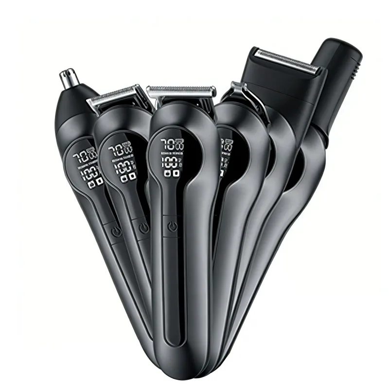 usb充電式6in1多機能ヘアクリッパー、デジタルディスプレイ付きハイパワー電気シェーバー、鼻毛トリマーキット