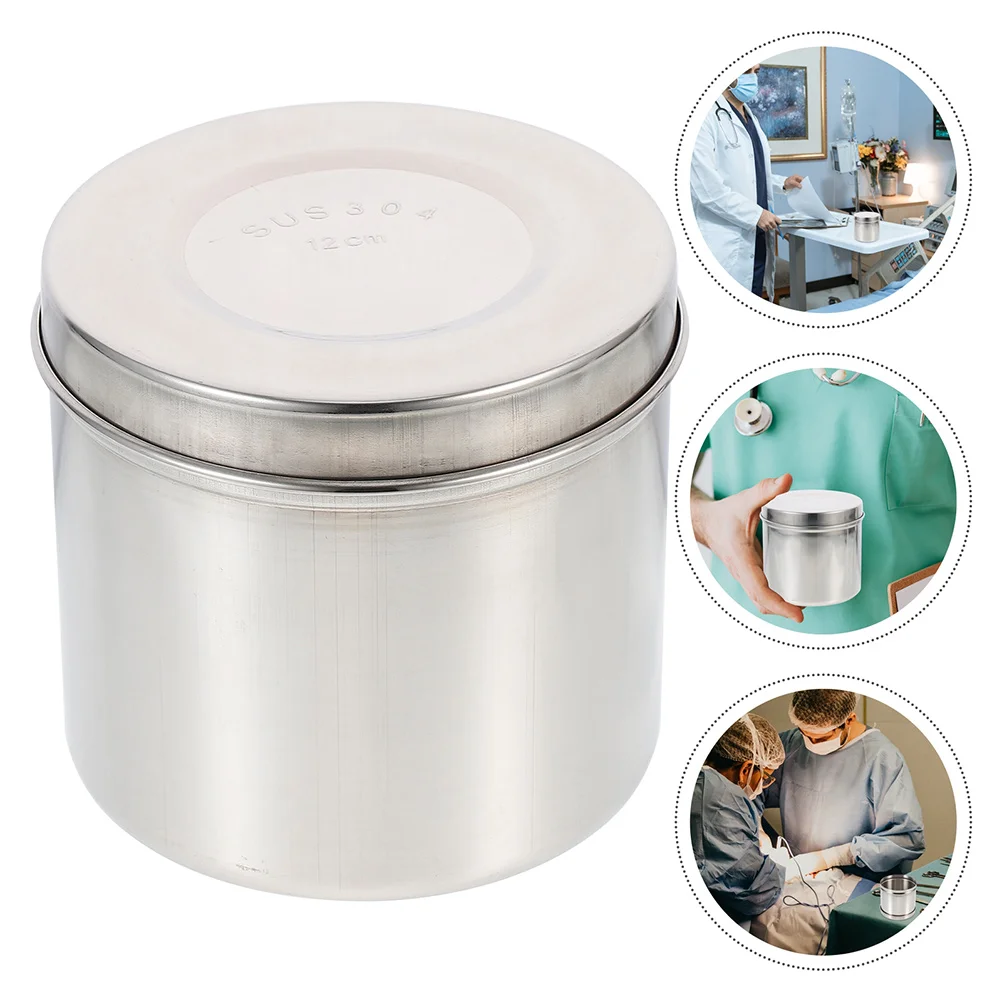 

Ointment Jar Cotton Balls Storage Holder Box 9X7X7CM Sample Tank Silver Stainless Container Steel