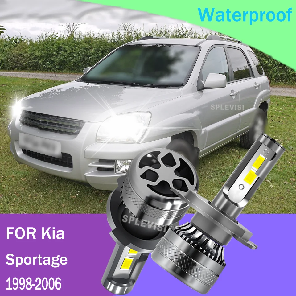 

360° Rotatable H4 Car LED Headlight Bulbs Error-Free CANBUS Ready For Kia Sportage 1998 1999 2000 2001 2002 2003 2004 2005 2006