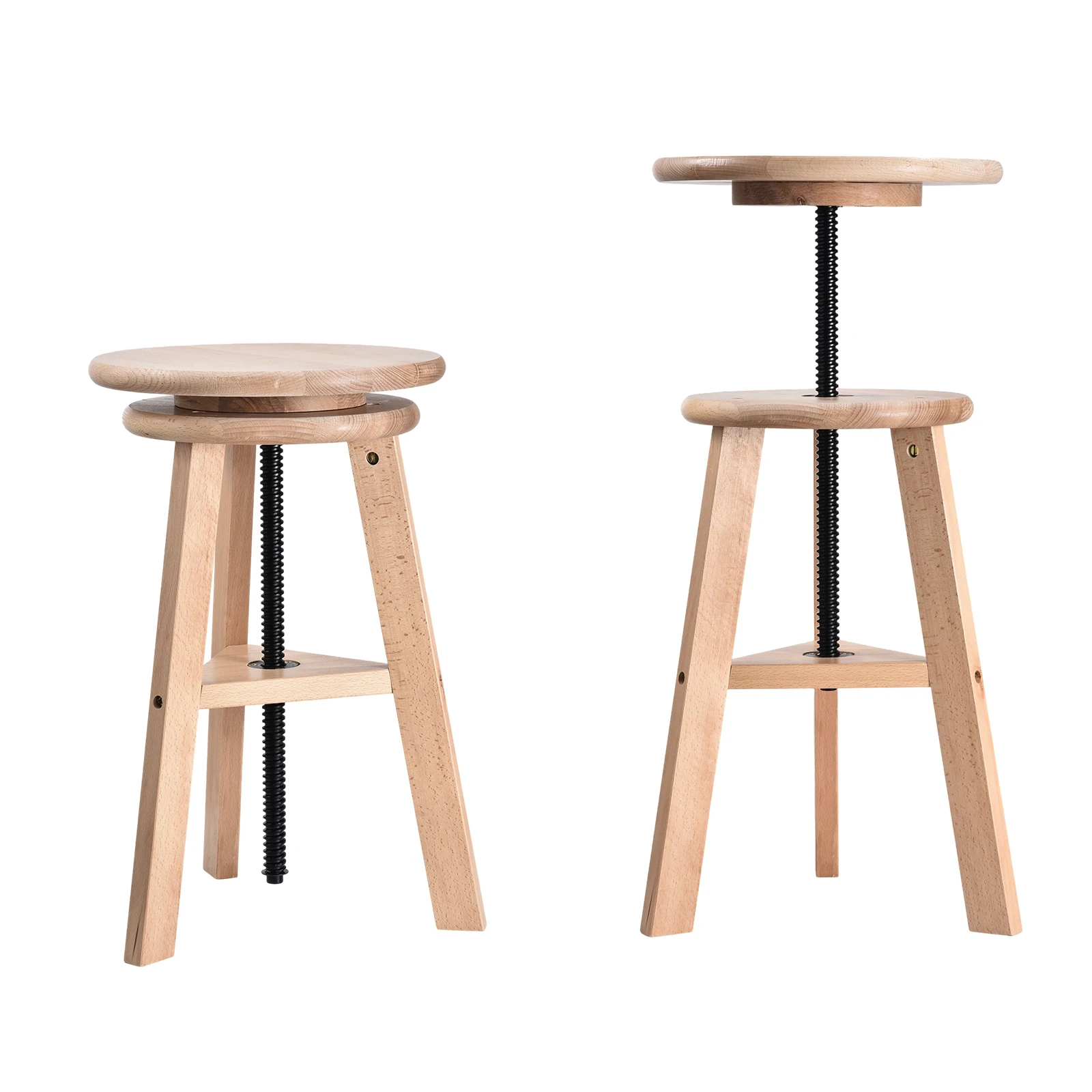 Tabouret d'artiste en bois pivotant réglable 48-65 cm, chaise de dessin multifonctionnelle pour bureau et studio à domicile