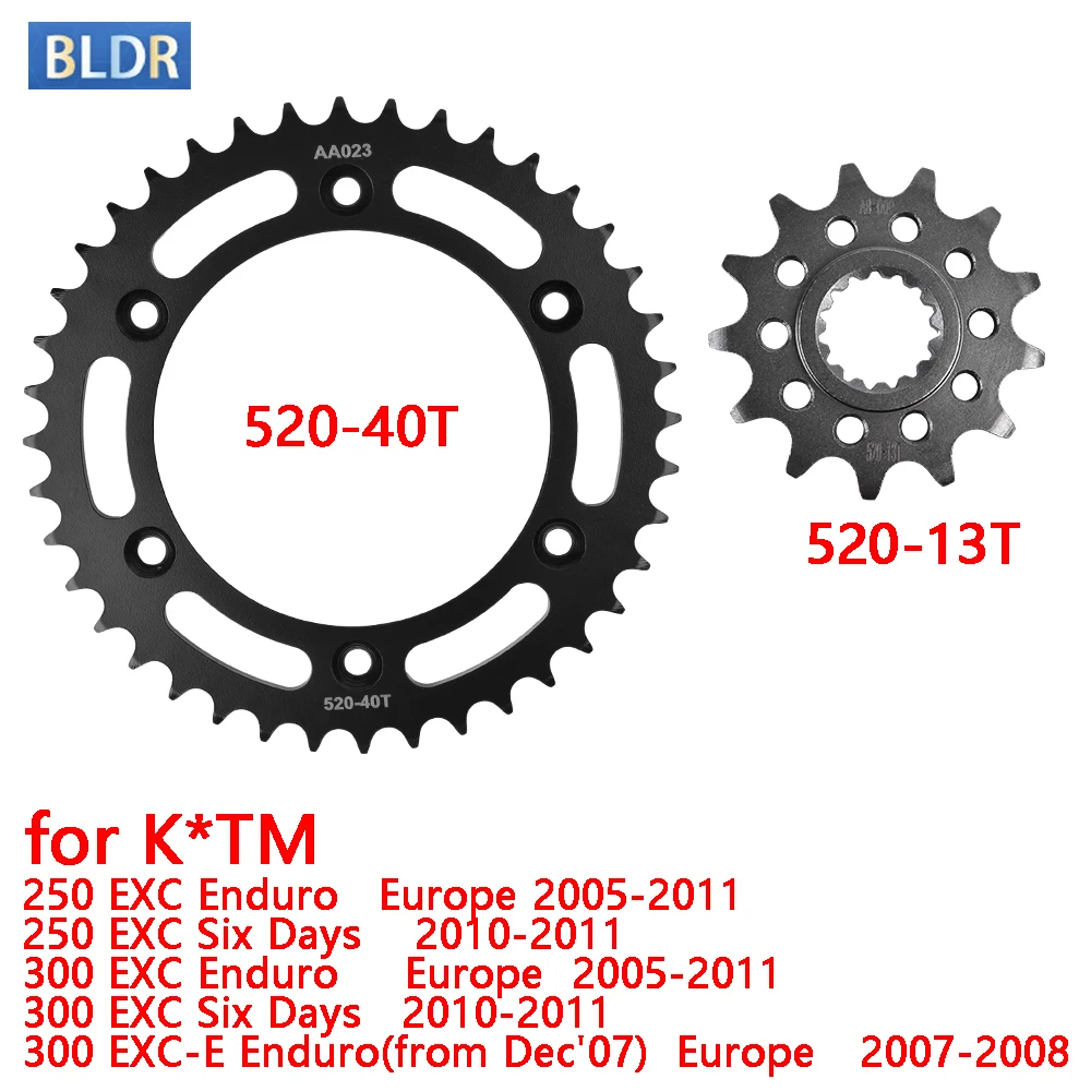 

520-13T 520 40T Motor Bike Front Sprocket Gear Wheel for K*TM 250 300 EXC Enduro 250 EXC Six Days 300 EXC-E