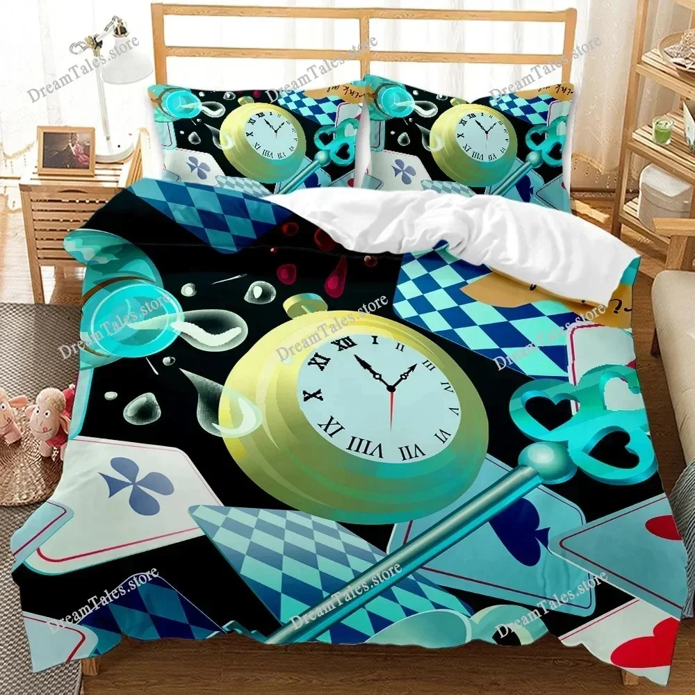 Poker Card Duvet Cover for Boys Girls Teen,Playing Gambling Queen Twin Polyester Comforter Cover King of Clubs Bedding Set741