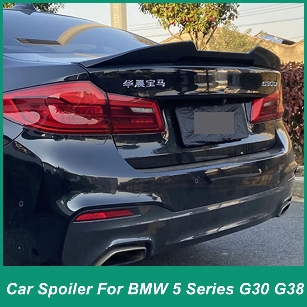 For BMW 5 Series G30 G38 2018-2020 Rear Trunk Lid Spoiler PSM Design Style Pressed Tail Wing ABS Plastic Automotive Accessories