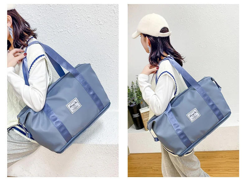 UNIXINU Handgepäck-Reisetasche, Nylon, wasserdicht, für Sport, Fitnessstudio, Tragetaschen für Damen, großes Fassungsvermögen, Aufbewahrung von Gepäck, Handtasche – Detail 8
