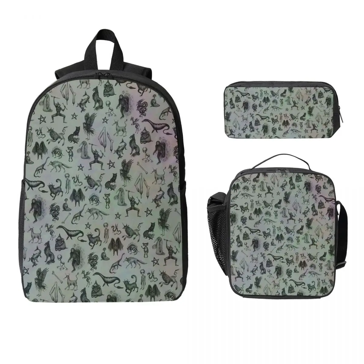 

Cryptid Crew Backpack Student Boys Girls BookBag School Bag Computer Shoulder Bags 3ps Insulated Lunch Bag Pencil Case
