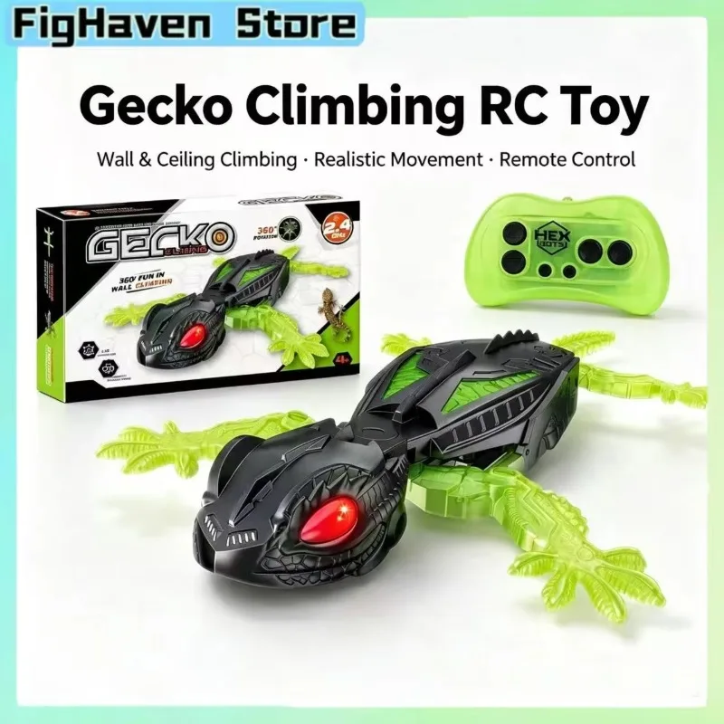 Remote Control Wall‑Climbing Gecko Toy RC Simulation Lizard Robot 360° Rotation Drift Stunt Robot Electric Model Toy Party Gift