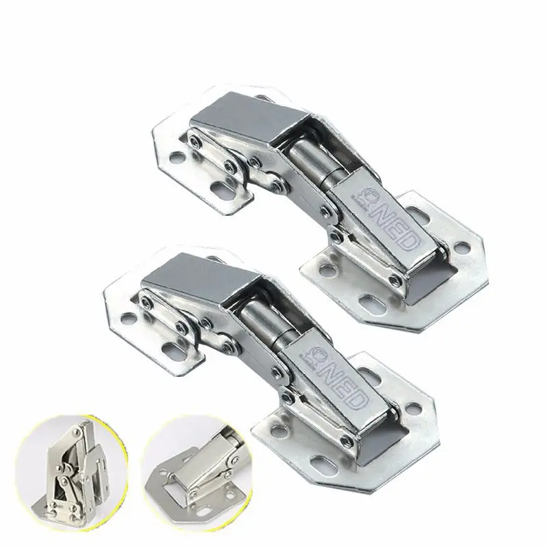 1/3/5 Stuks Kast Scharnier 90 Graden Niet-Boren Gat Kast Deur Hydraulische Scharnieren Soft Close Met Schroeven Meubelen Hardware