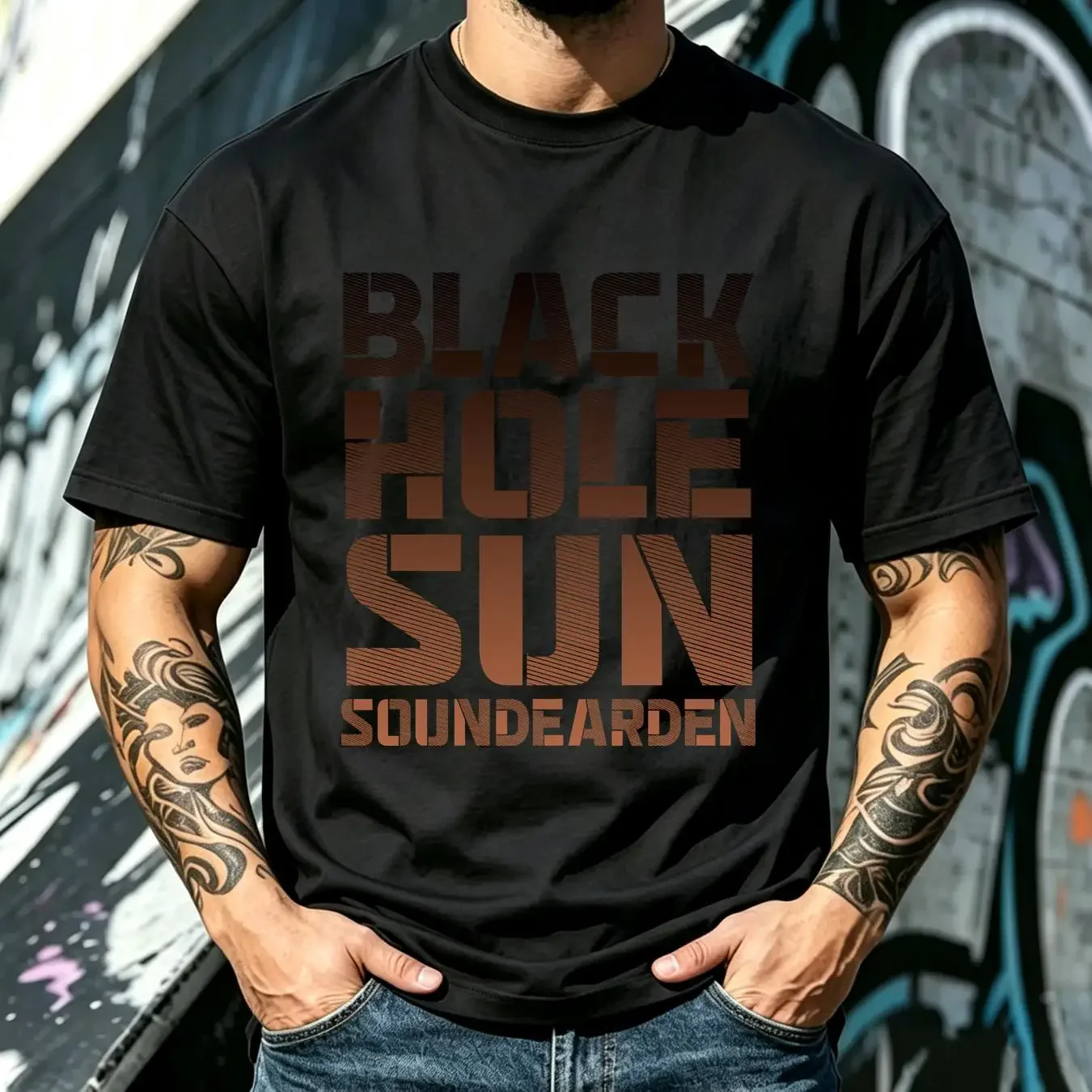 washed T Shirt SOUNDGARDEN Black Hole Sun S 5XL Chris Cornell Audioslave Retro Band TEE vintage Washed Slightly graphic homme
