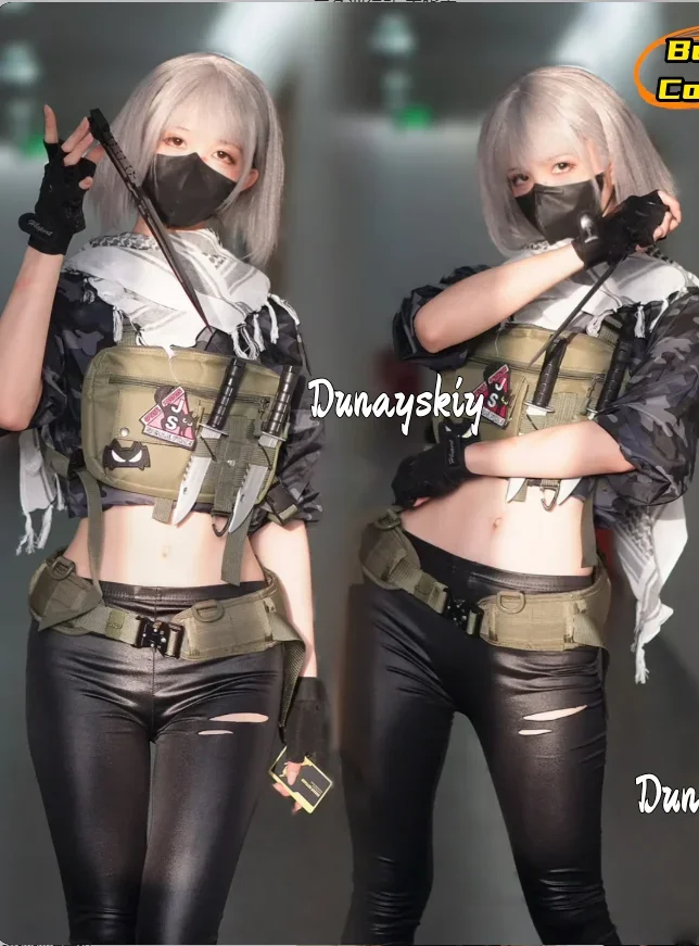 أزياء كوسبلاي جيم دلتا فورس ماي شياوين التأثيرية تكتيكات القوات الخاصة سببو للجنسين الزي هاكر مخلب لعب الأدوار شعر مستعار حذاء S