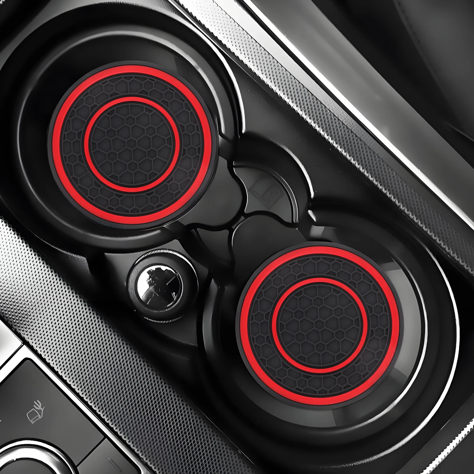 

2Pcs Non-Slip Silicone Car Coasters Black Universal Fit Cup Holder Insert Auto Cup Mats Car Interior Accessories