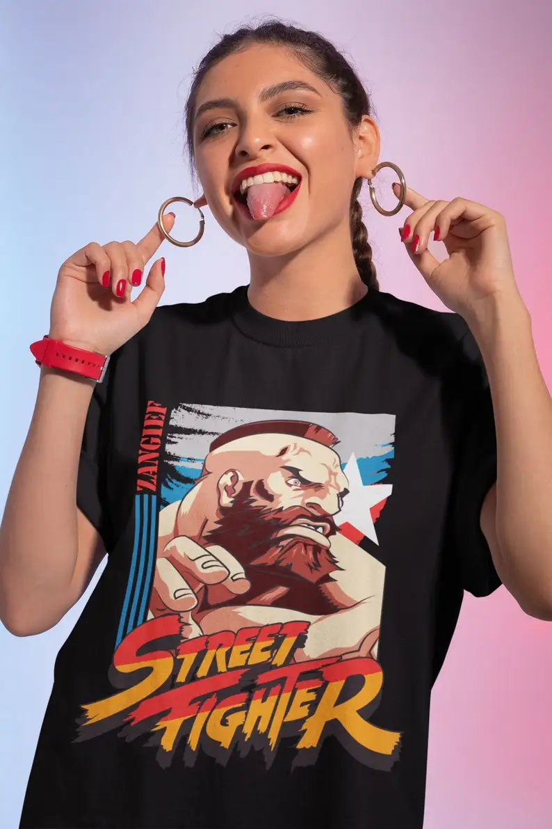 Camiseta unissex premium Zangief SFII Turbo Hyper Fighting