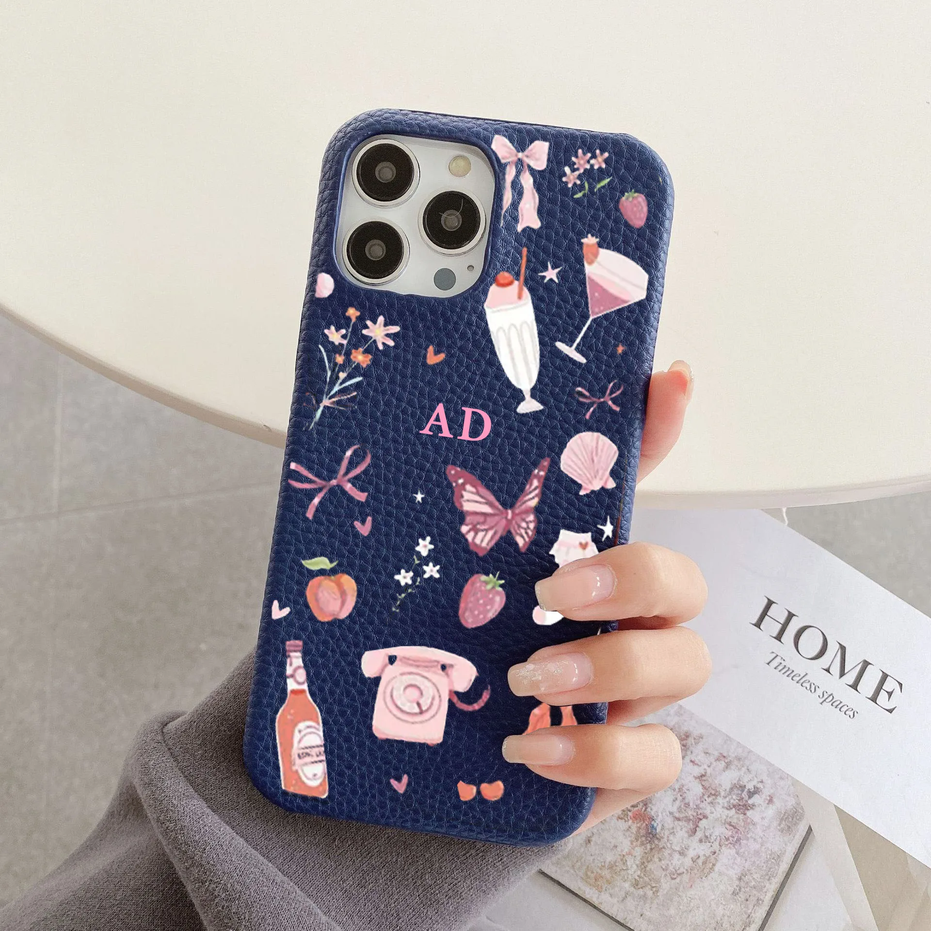 Personalized Customized Letter Leather Phone Case For Iphone 1516 pro max 14 13 Pro Max 12 Mini 11 Fashion kafr letters Covers