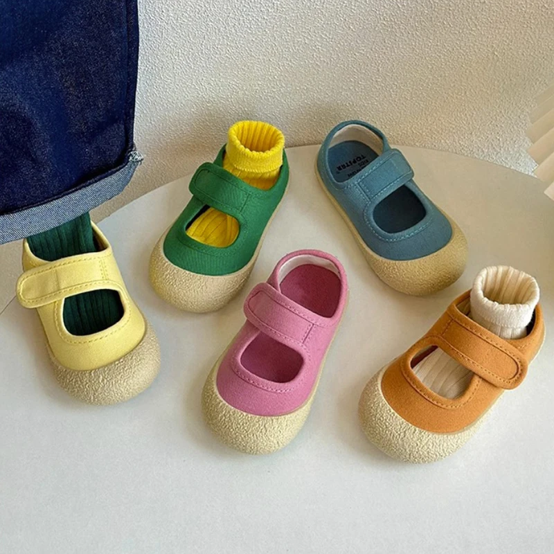 Girls' Soft-soled Shoes New Children's Canvas Shoes Baby Kindergarten Indoor Non-slip Small Cloth Shoes Boy