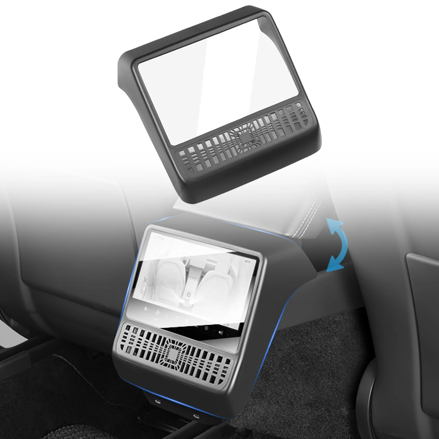 For Tesla Model Y 2025-2026 Model 3 2023-2025 Interior Rear A/C Vent Outlet Cover Trim ABS Matte Black Car Accessories 1pc