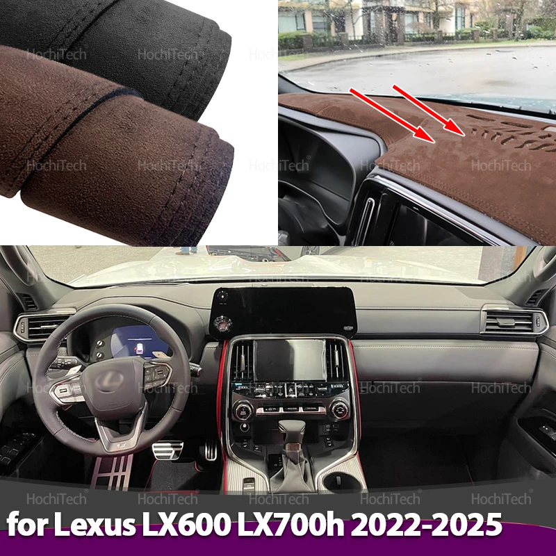 Para lexus lx600 lx700h j310 4gen 2022-2025 tapete de camurça couro painel do carro capa tapete dashmat proteger tapete acessórios lhd rhd