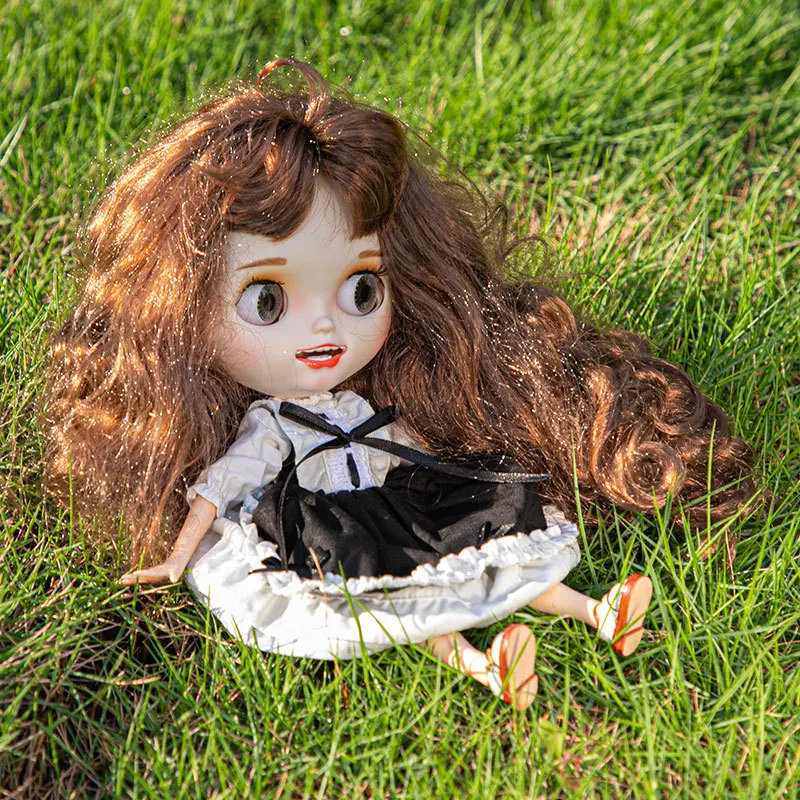 Cute Blyth Doll Handmade Maid Costume Skirt Doll Two Layered Princess Skirt For Ymy Licca Azones Ob24 Ob27 Fr Doll