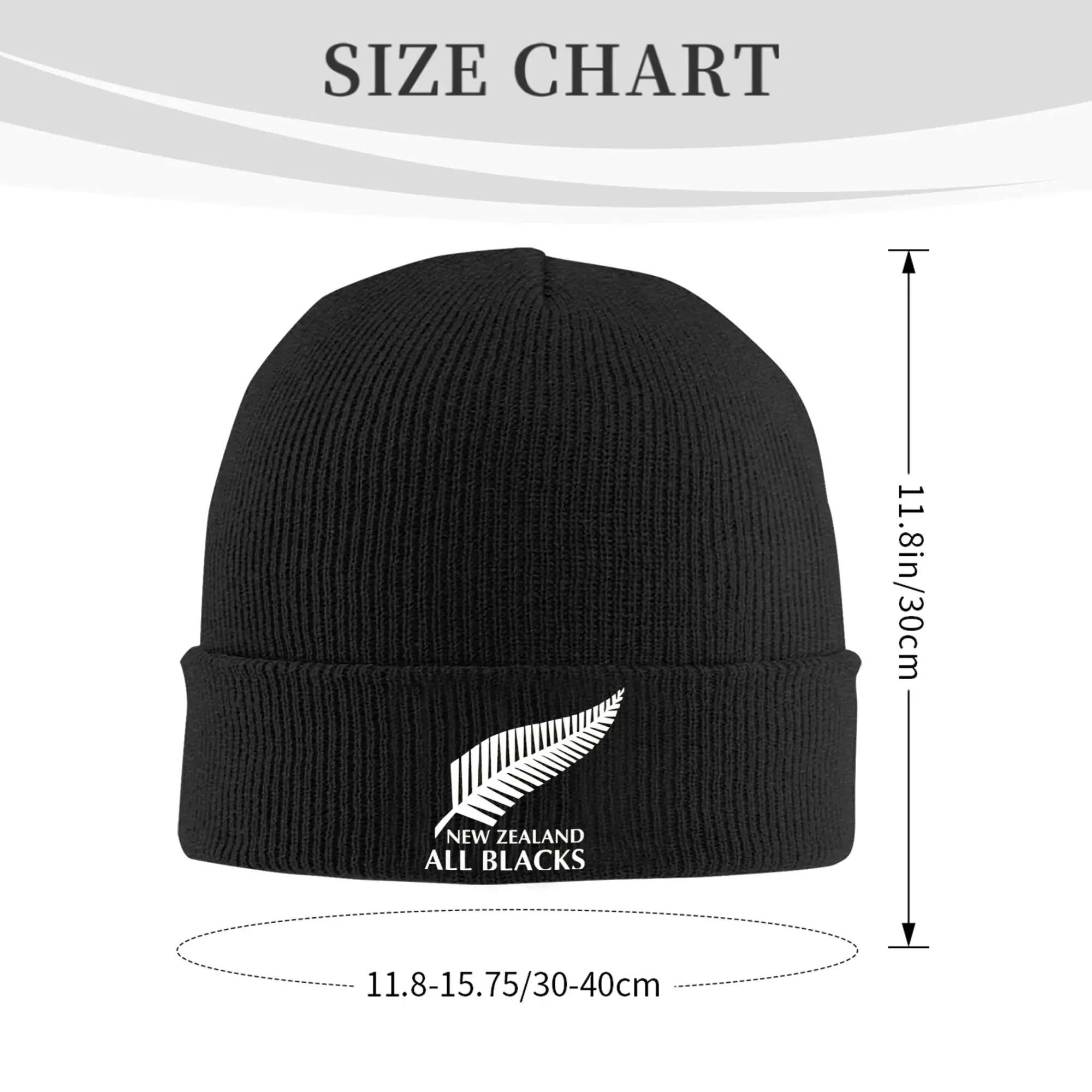 All Blacks Rugby Knitted Hat for Women Men Skullies Beanies Autumn Winter Hat Acrylic  Warm Melon Cap