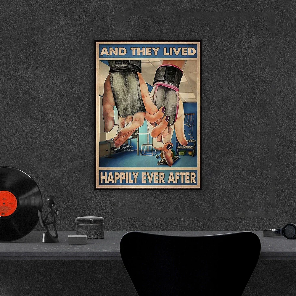 Funny Workout Poster, Fitness Poster, Workout Room Poster, Fitness Gym Poster, And They Lived Happily Ever After Poster