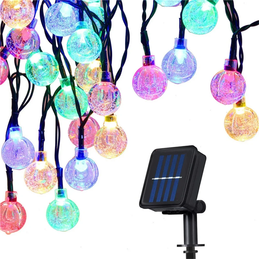 

50 LEDS 10M Crystal ball Solar Lamp Power LED String Fairy Lights Solar Garlands Garden Christmas Decor For Outdoor Colorful