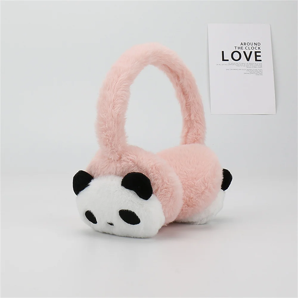 Panda bonito dos desenhos animados inverno quente earmuffs crianças meninas meninos aquecedores orelhas-muffs macio cashmere pele falsa earlaps presente de natal novo