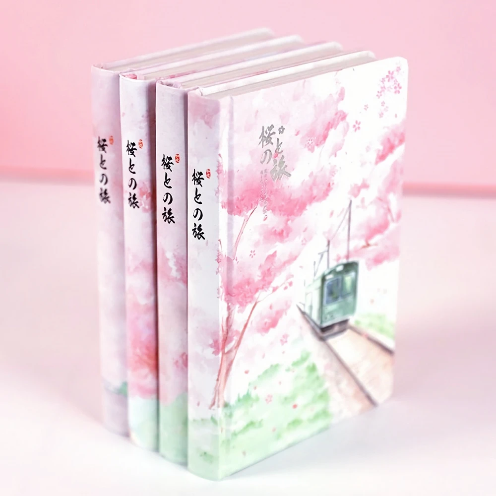 Imagem -02 - Sakura Cherry Blossom Hardcover Notebook Estilo Coreano Belos Fundos Florais para Journaling Scrapbooking e Mais b6