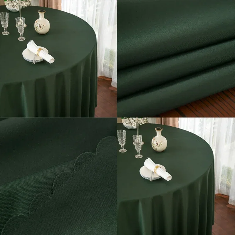 Couverture de Table de Mariage Ronde en Polyester, Décoration de Banquet, Hôtel, Spectacle, ixd\'Anniversaire, Couleur Unie, Durable