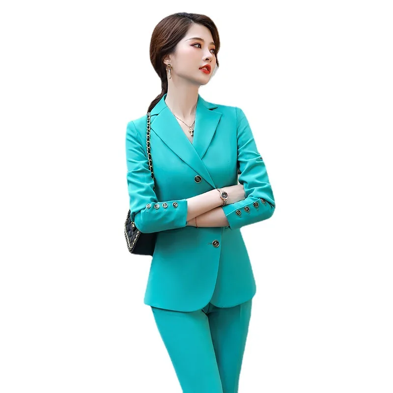 Ladies Formal Uniform Designs Pantsuits with Pants and Jackets Coat for Women Business Work Wear Blazers Set S-5XL