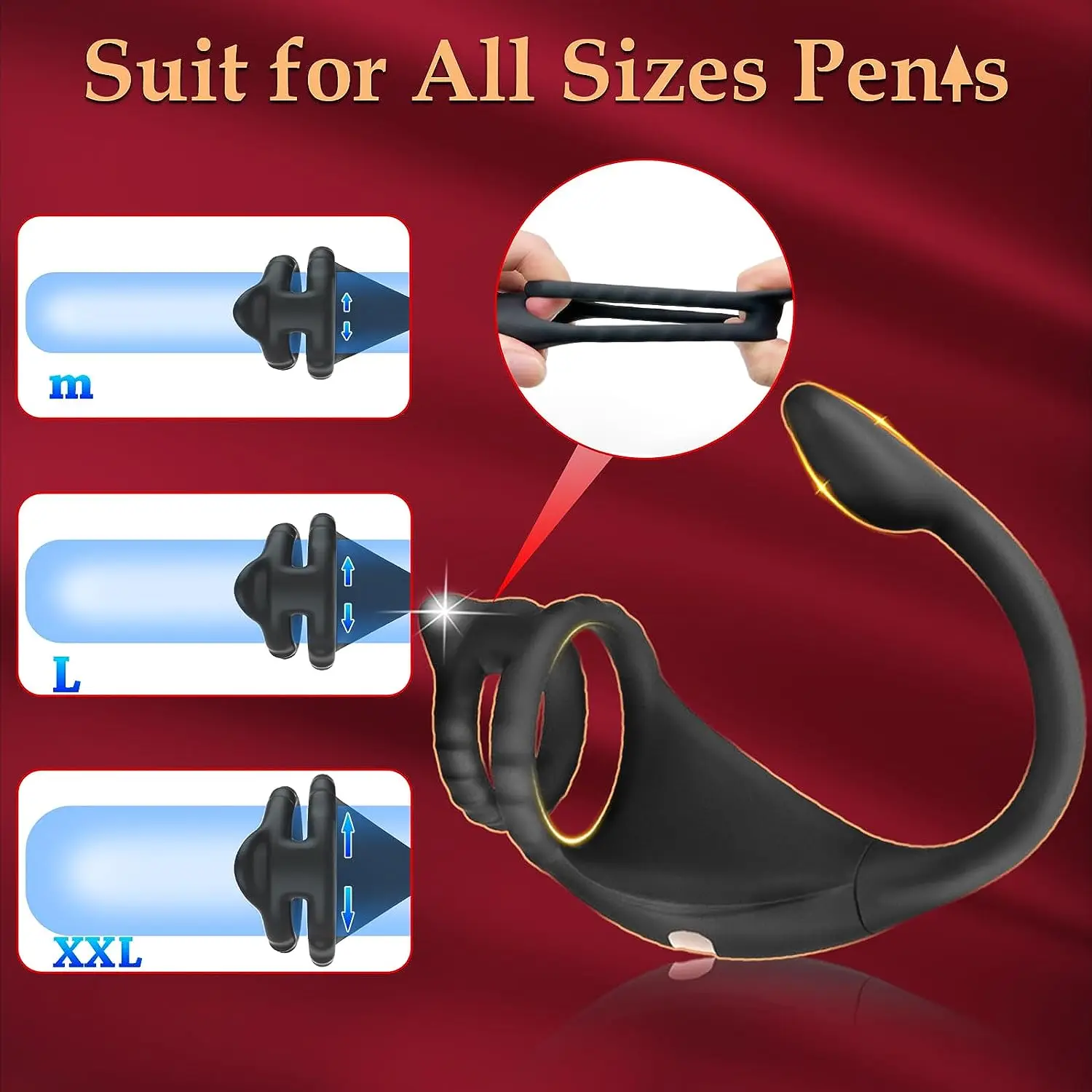 Anel do galo vibratório com Mini bala para macho, controle remoto, plug anal anal, massageador de próstata, anel do pênis, estimulador