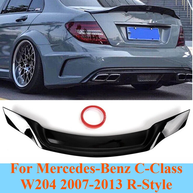 

For Mercedes-Benz C-Class W204 2007-2013 R-Style Rear Trunk Spoiler Wing Upgrade Fit C180 C200 C260 C300L Exterior Accessories