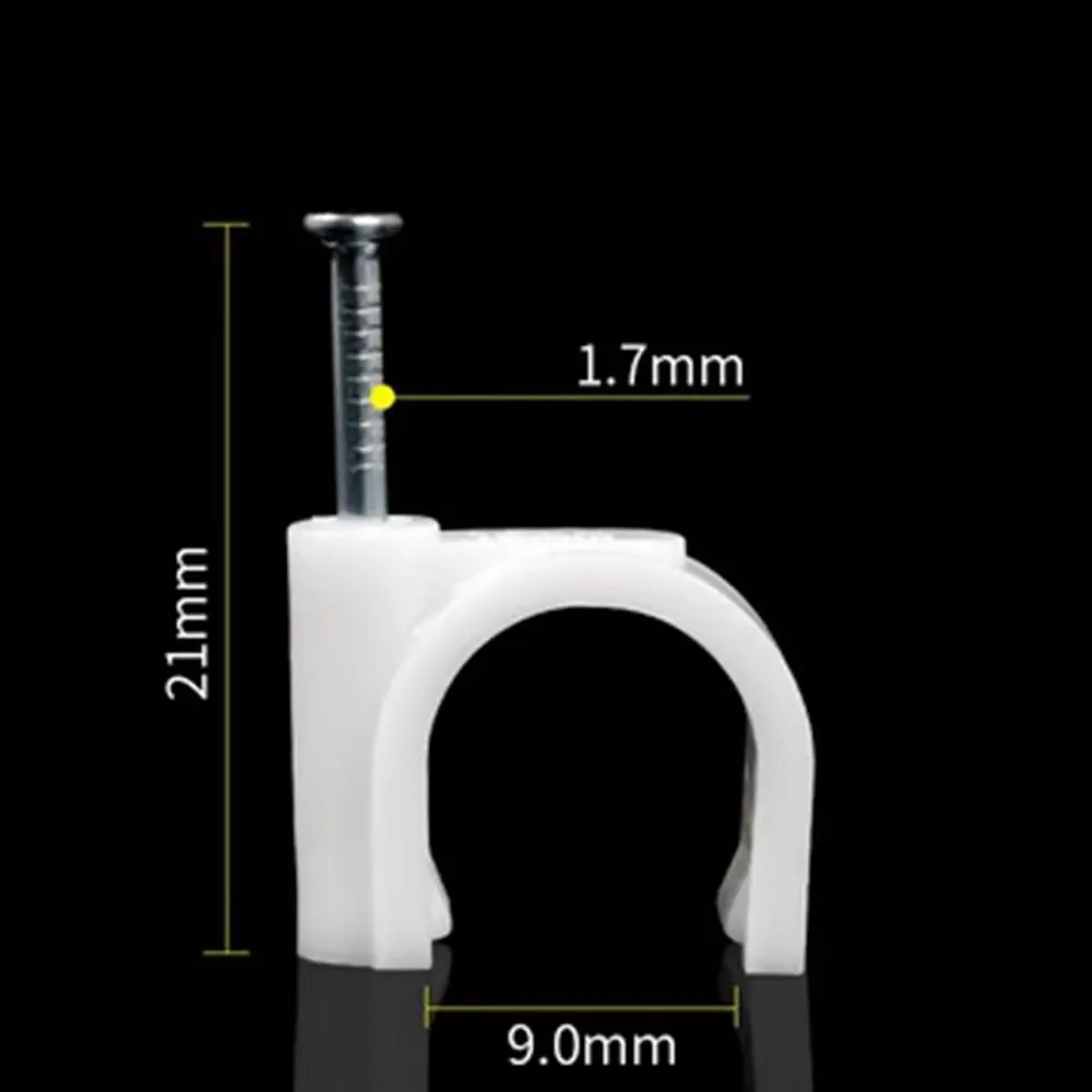 

100pcs Durable U Shape Circle Wall Clip Clamp PVC Pipe Line Buckle Fixing Wall Hanging Wire Management Home