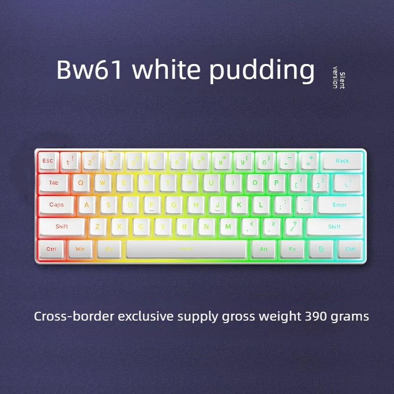 Keyboard 60% RGB teclado gamer klawiatura ergonomic Pc Portable wired computer klavye white Usb clavier gamer keyboards מקלדת