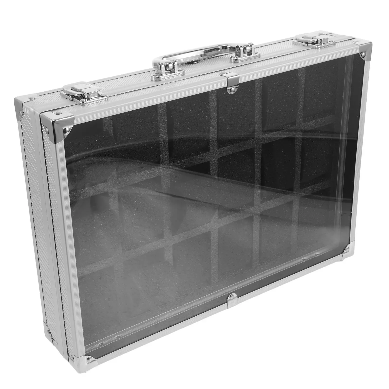 

18 Slot Watch Organizer Case Aluminum Alloy for Travel Display Storage Soft Padded Scratchfree Interior Locking Protective Watch