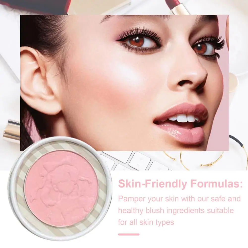 Natural Women Blush High Pigment Embossed Girl Pressed Powder Blush Palette for Long Lasting Matte Women Face Makeup Natural