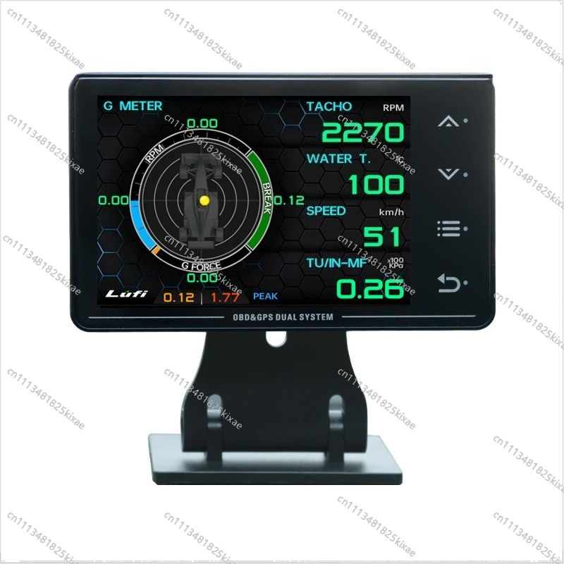 For Car Modification Instrument OBD2 + GPS Multi-function LCD Meter, Turbine Speed G Value Gyro