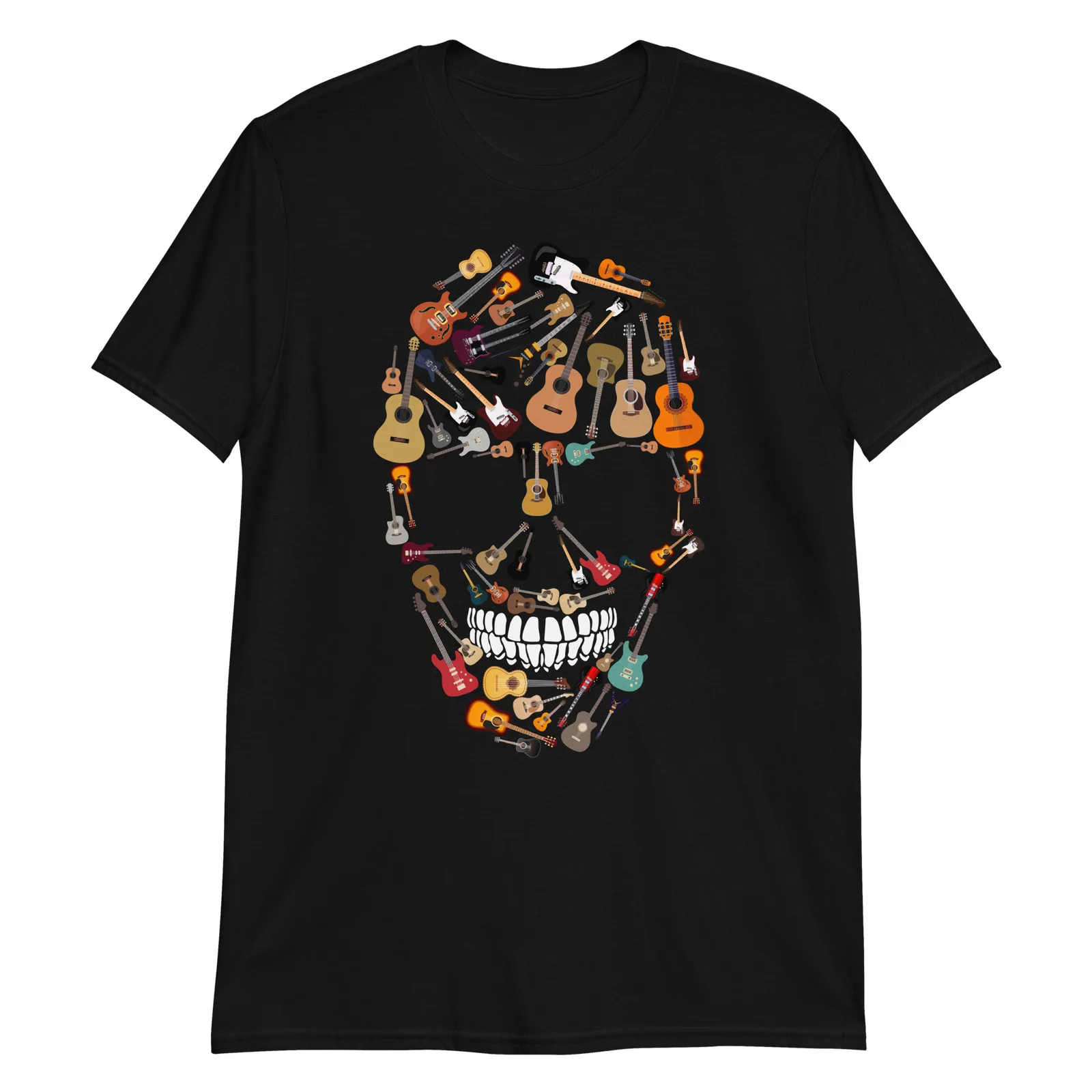 

Guitar Skull Unisex T-Shirt Rock Punk Biker Music Retro Punk Horror Death Grunge