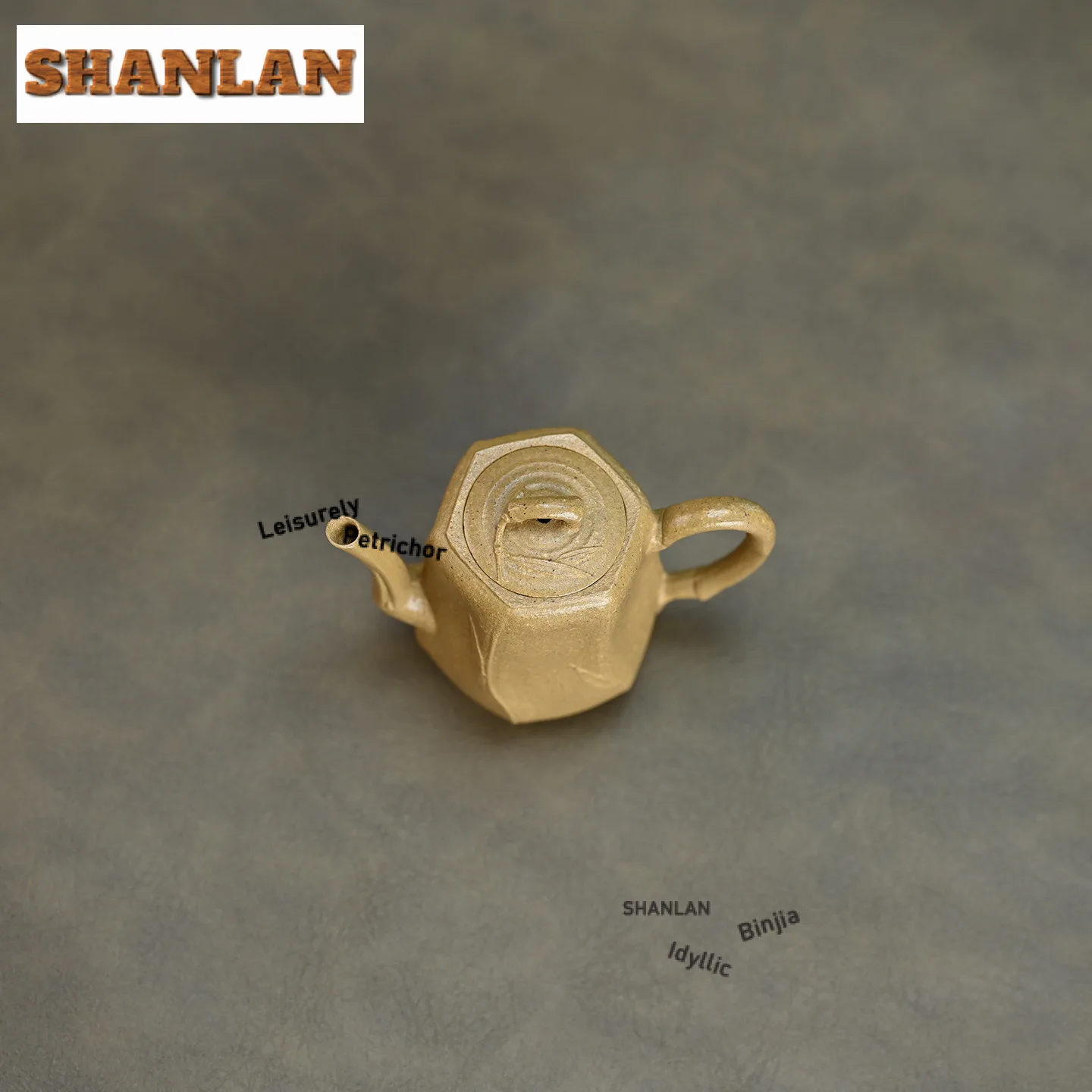 65 مللي الجمالية ييشينغ الأرجواني الطين أباريق الشاي اليدوية سداسية الخيزران وعاء صغير الخام الخام الخام رقيقة قسم الجسم غلاية الطين Zisha طقم شاي #3