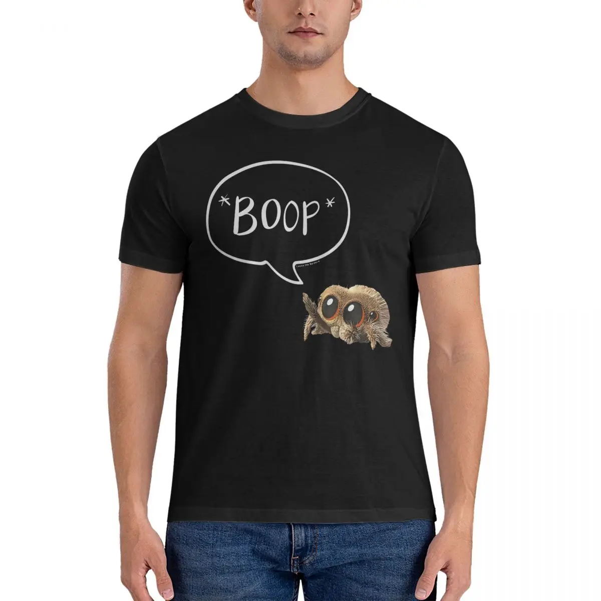 Creative Boop T-Shirts for Men Round Neck Cotton T Shirts Lucas The Spider Short Sleeve Tees Printed Clothes