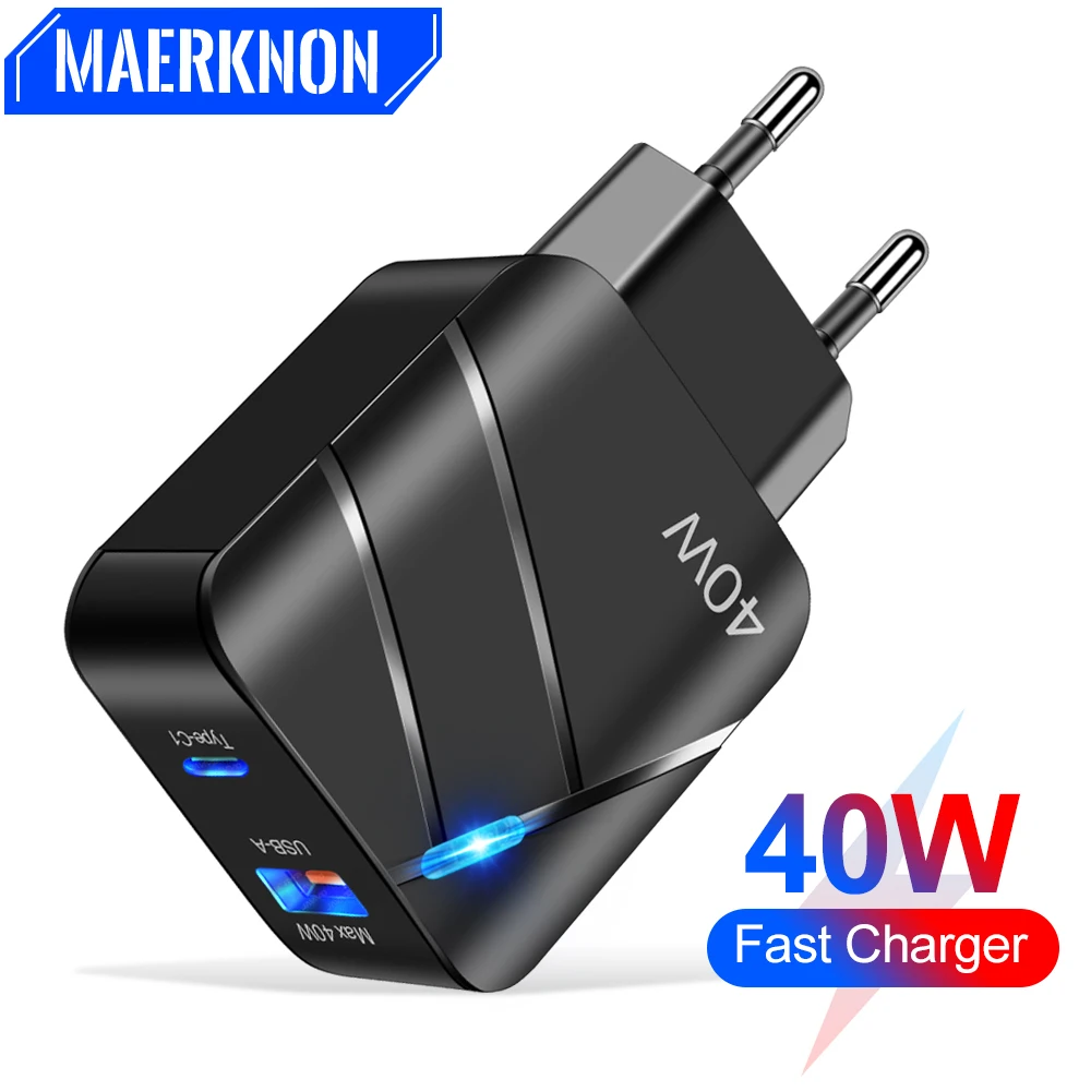 

40W USB Charger Type C Fast Charging PD Mobile Phone Adapter QC 3.0 For iPhone 14 Xiaomi Huawei Samsung Cell Phone Charger