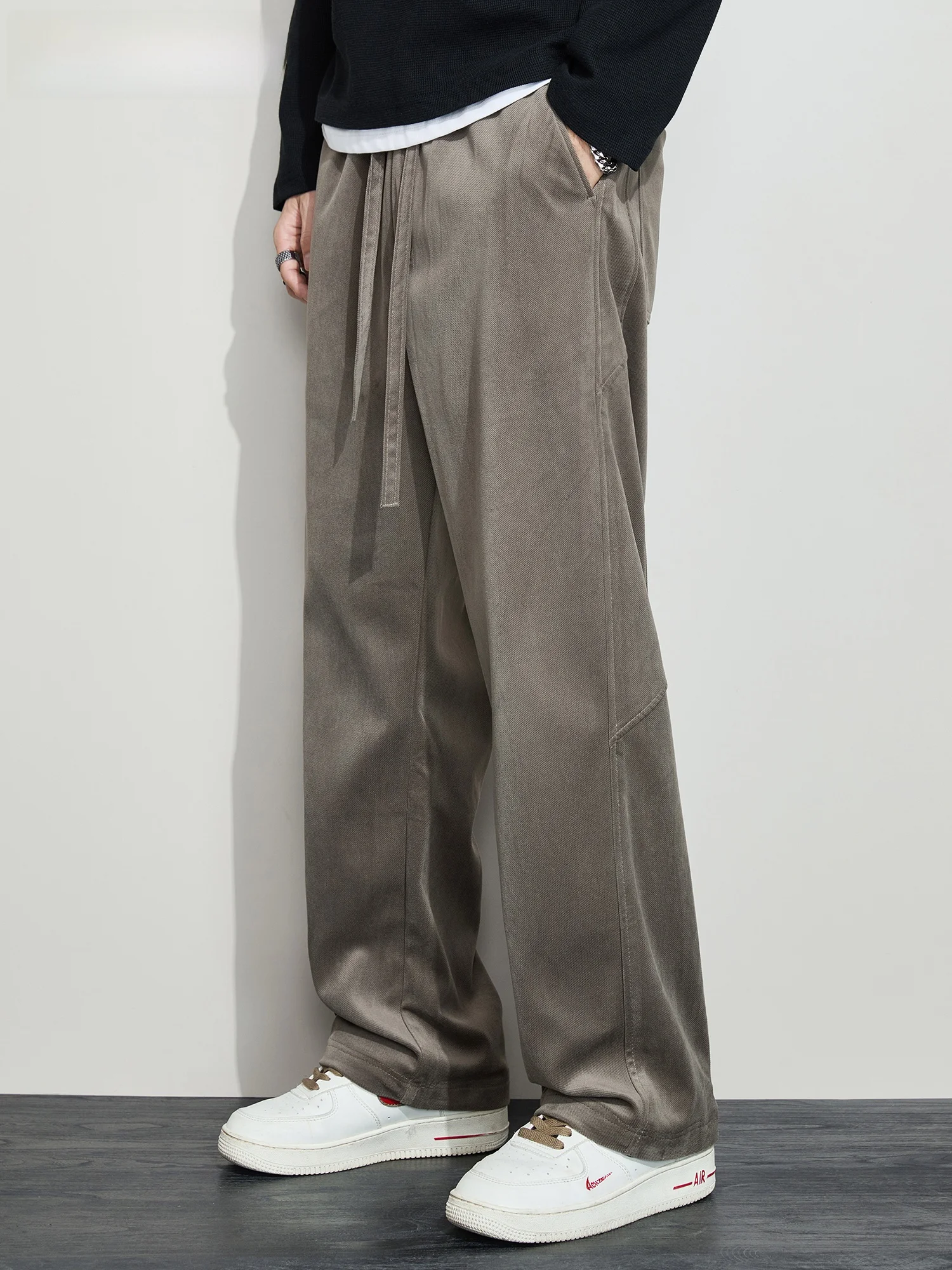 

GURBAKS American Sle Casual Pants Men's Loose Drapey Straight Leg Pants Teenage Sports Sweatpants Comfortable Polyester Fiber