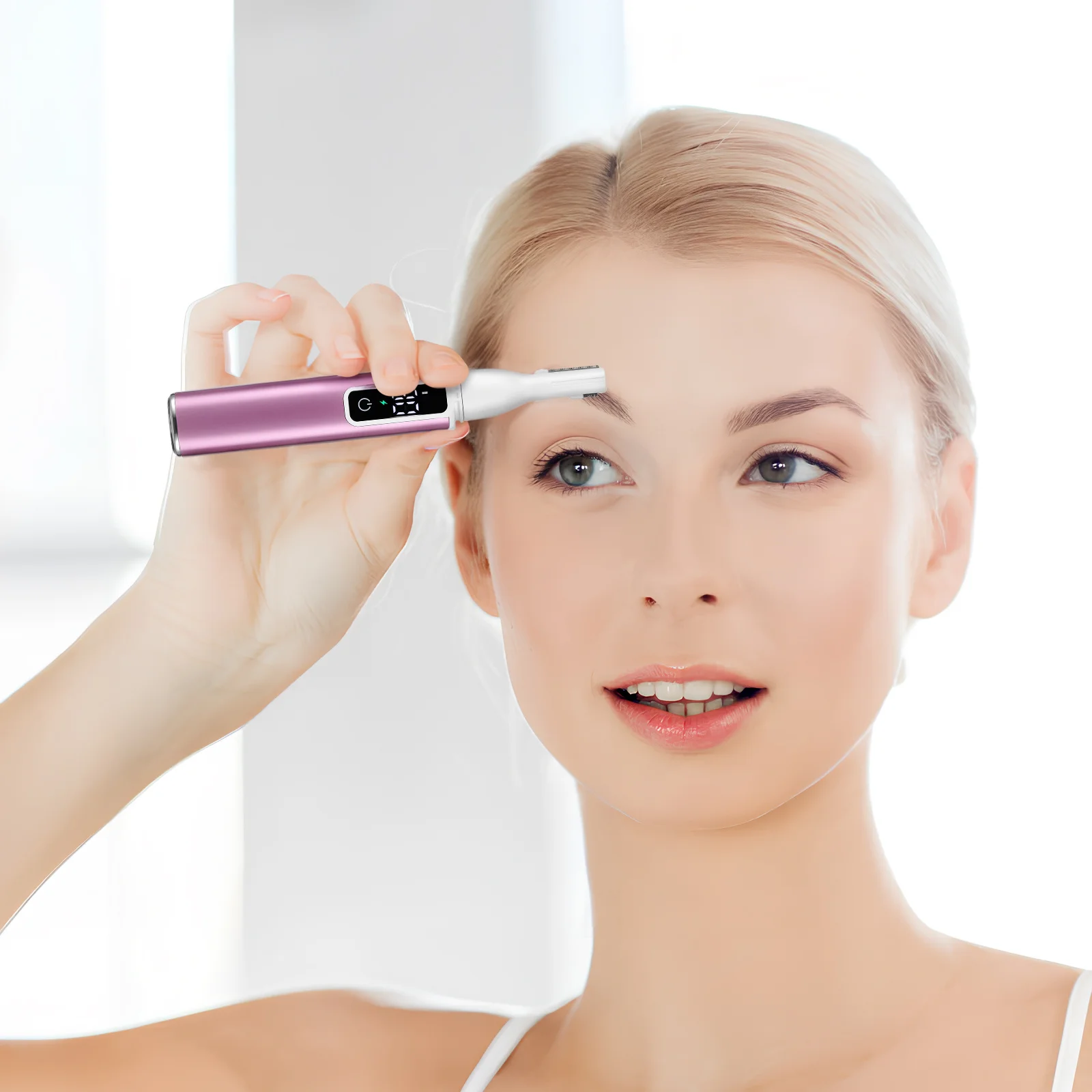 

Electric Eyebrow Nose Hair Trimmer Portable USB Rechargeable Multi-Functional Grooming Tool Digital Display Adjustable Speed