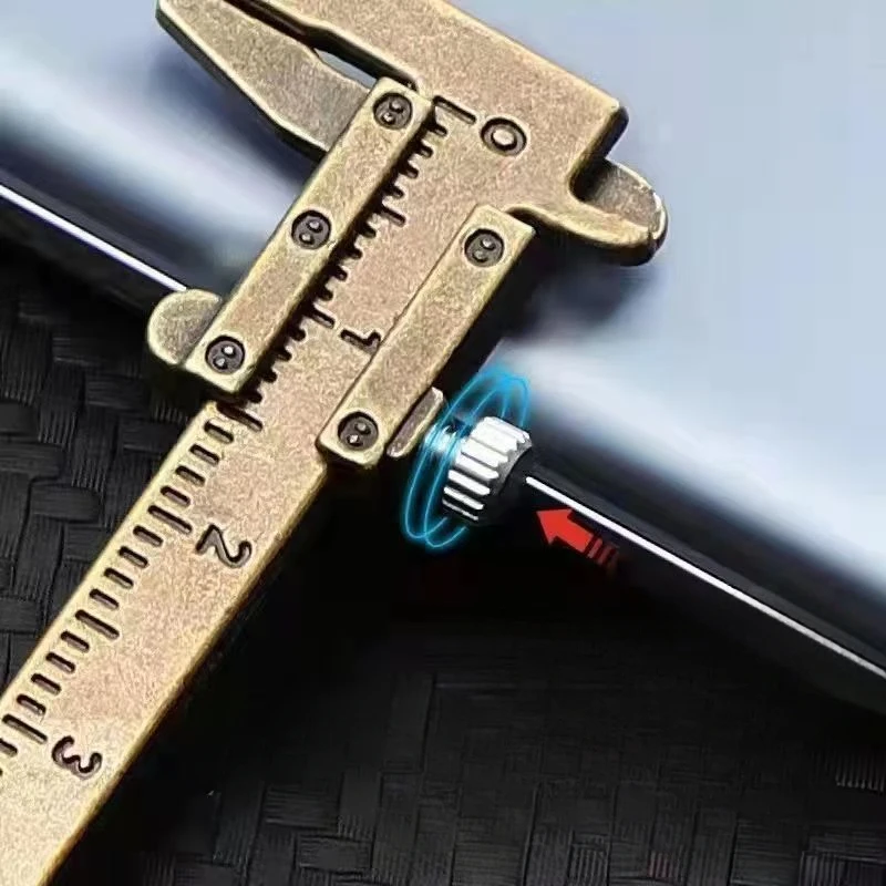 Portable Mini Vernier Caliper Silver Measurement Tool Pendant Metal Material Automobile Turbo Key Chains Accessories Toys