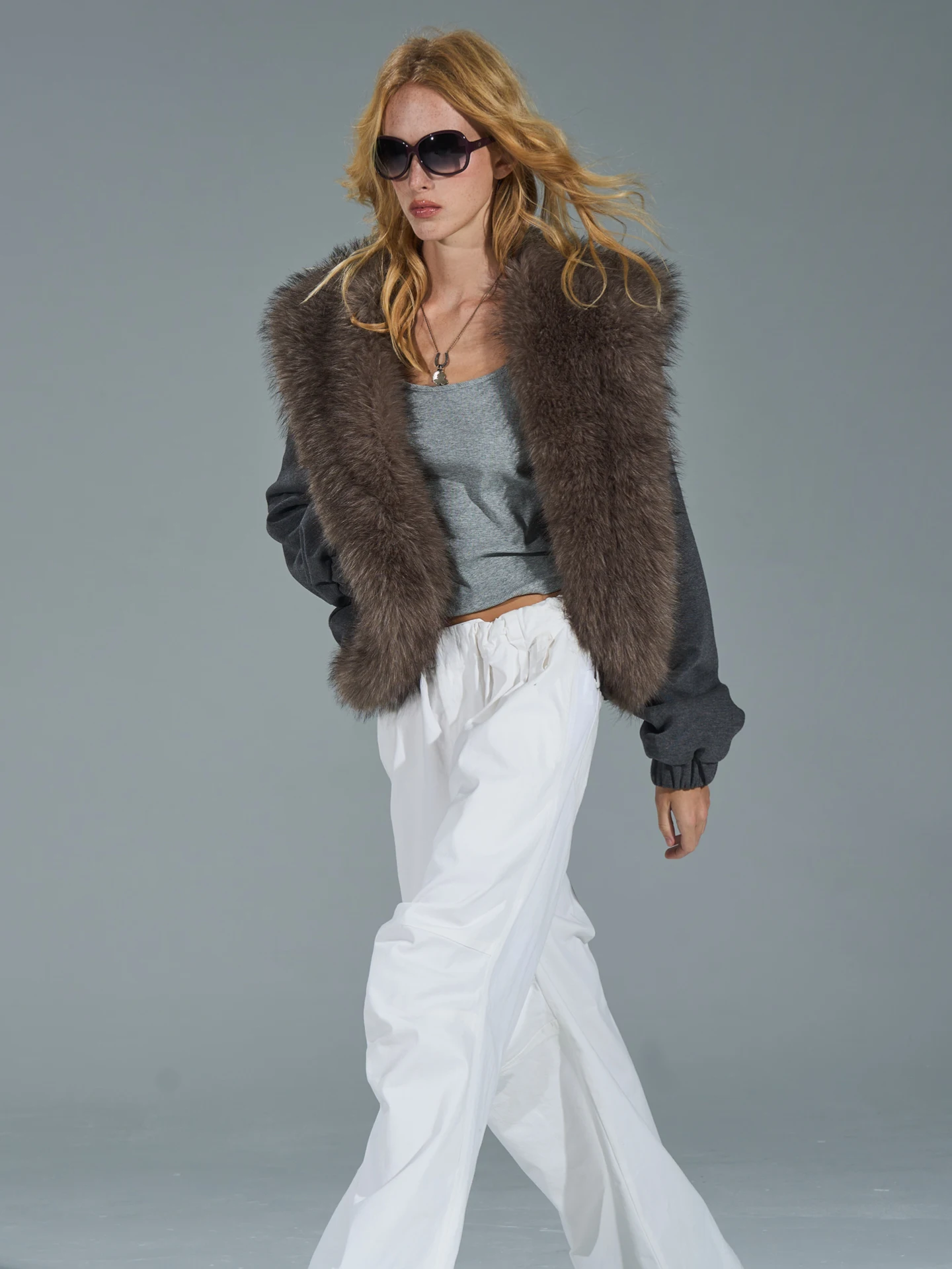 

TakeCare ort oulder Drop Open Arc Ape на молнии с меховым воротником в стиле пэчворк, кожаное пальто, винтажное свободное женское пальто