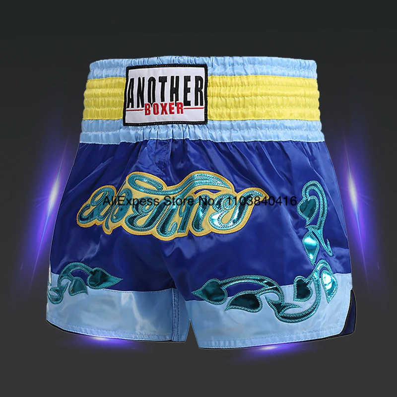 Men\'s Muay Thai Shorts Kick Boxing Pants Women Kids Gym Fitness Martial Arts Grappling Kickboxing Cage Fighting Training Clothes