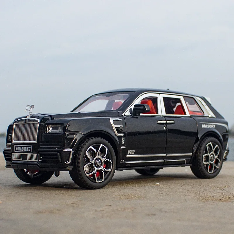 

Масштабная модель автомобиля 1:24 Rolls-Royce Cullinan, литая из сплава, с имитацией звука и света, подарок для детей