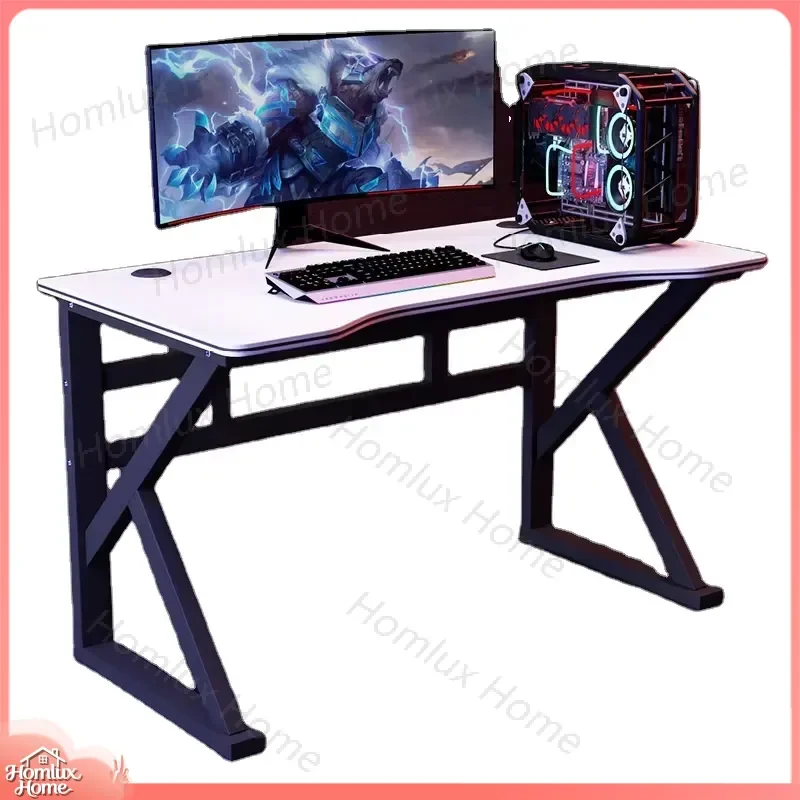 Electronic Sports Racing Style Gaming Desk Computer Desk for Esports Gamers Adjustable Height RGB LED Light Ergonomic Office