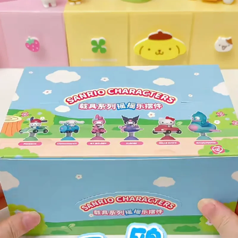 Мультяшное украшение автомобиля Hangyodon Cinnamoroll Kuromi Pom Pom Purin Pochacco My Melody Swing Freely Series Коллекционные фигурки подарок