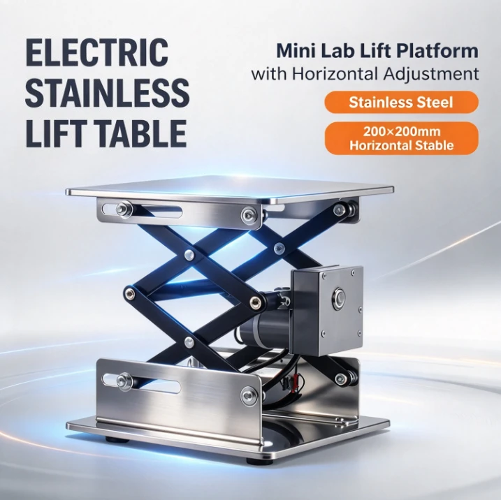Heavy‑Duty Small Electric Stainless Steel Lifting Platform Laboratory Vertical Up‑Down Height Adjustment Experimental Work Stand